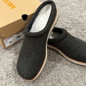 Merrell Mens 9.5 Juno Clog Black Noir Slip On Shoes Slippers Sherpa Comfort